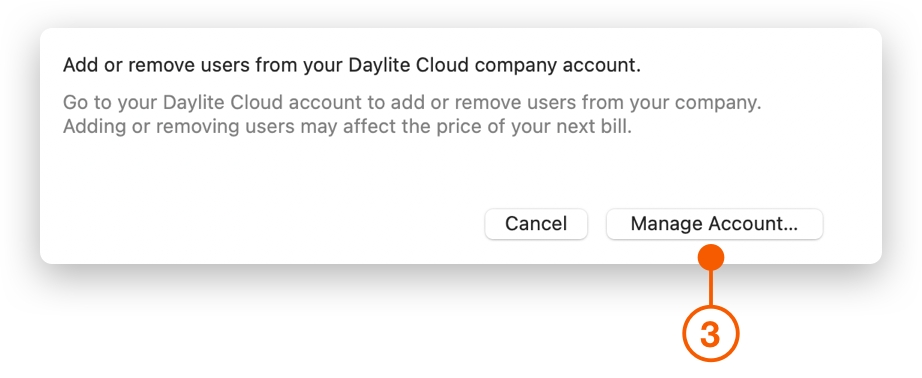 Dialog to add or remove users from Daylite