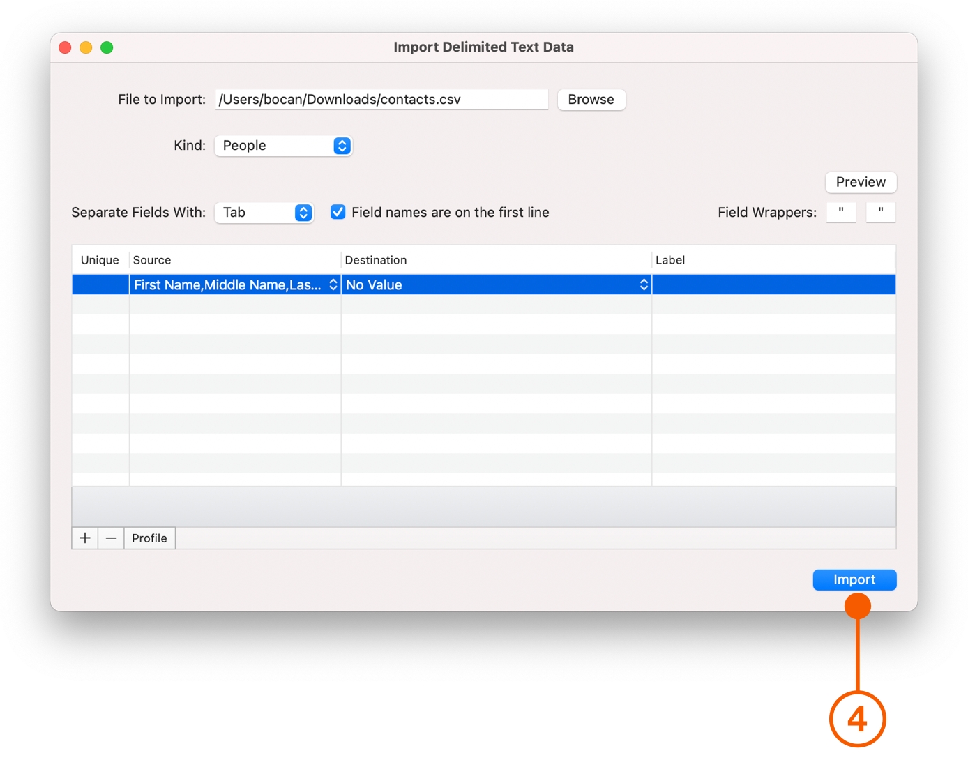 Open dialog selecting file in Downloads folder