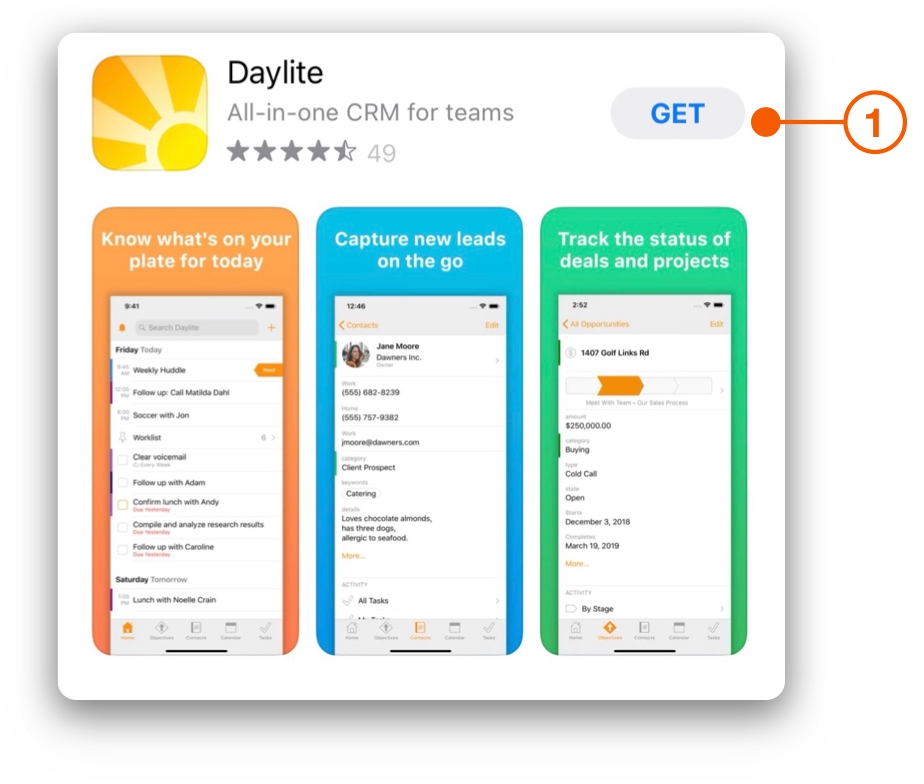 iOS App Store showing Daylite app