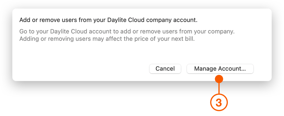 Dialog to add or remove users from Daylite