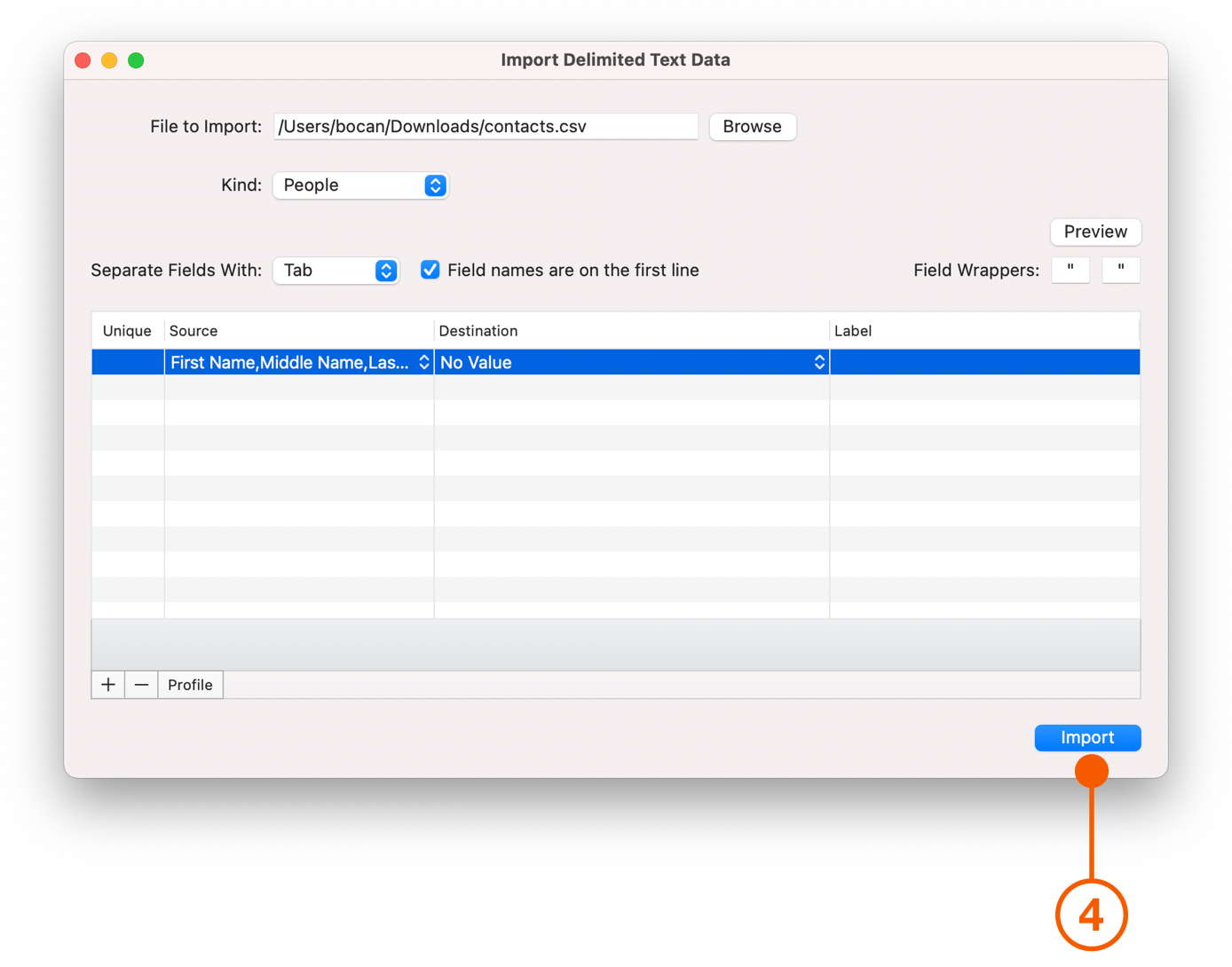 Open dialog selecting file in Downloads folder